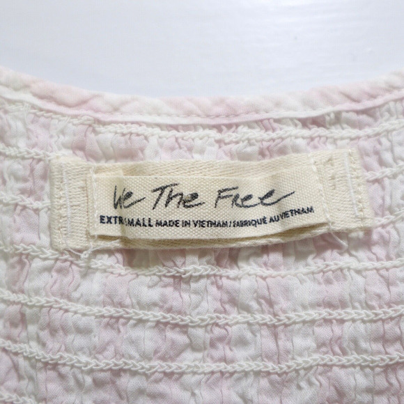 Free People Size XS Little Bit Of Something Ombre Blouse White Orange - Picture 9 of 10